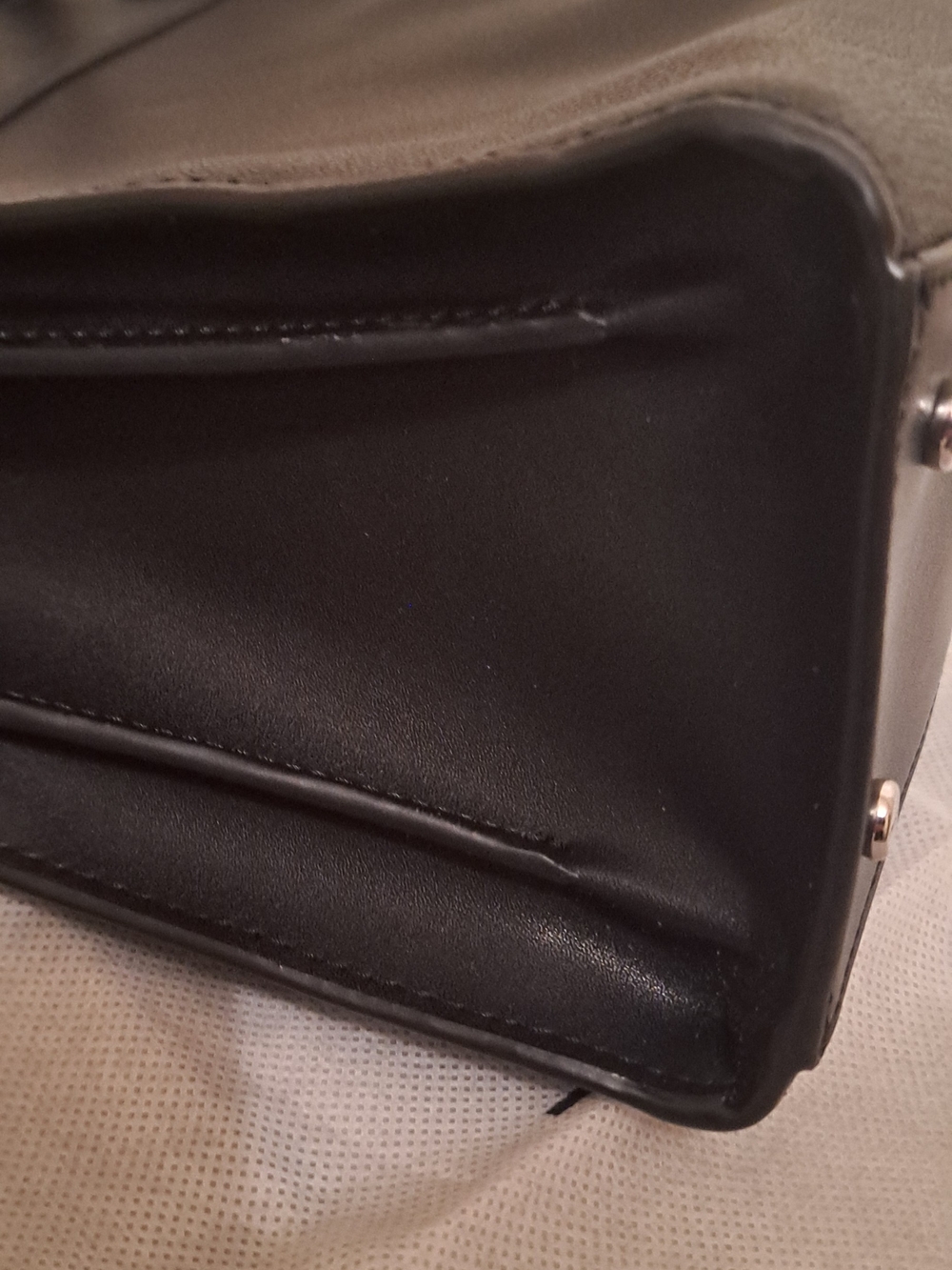 Calvin Klein Black Leather Tote Key Chain Charm log and dust bag. - Picture 7 of 11